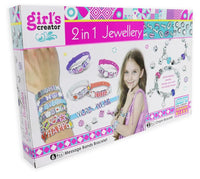 مجموعة صنع وتصميم المجوهرات 2 في 1 تتضمن أساور وحروف ودلايات للأطفال من عمر 5 سنوات فما فوق موديل