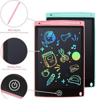 تابلت رسم مقاس 12 بوصه لوح رسم محمول قابل لاعادع الاستخدام للأطفال مع زرار للمسح وفرشاه طلاء